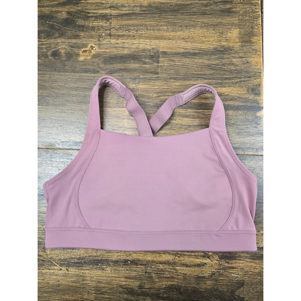 Old Navy Powersoft Go-Dry Sports Bra Mauve Pink High Support Adjustable Straps L